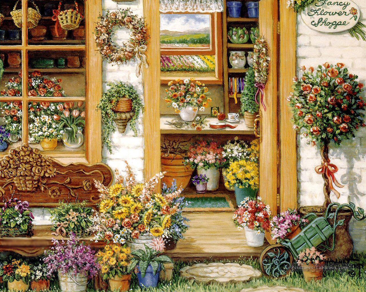 fantaisie fleur boutique jardin Peintures à l'huile